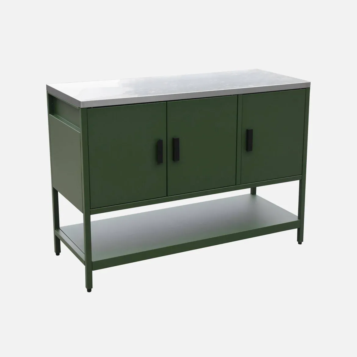 Modulo cucina da esterno in acciaio 3 ante e 1 ripiano, 120cm