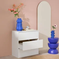 Modulo di stoccaggio decorativo in legno 3 cassetti