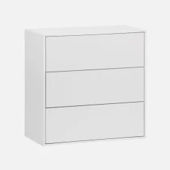 Modulo di stoccaggio decorativo in legno 3 cassetti