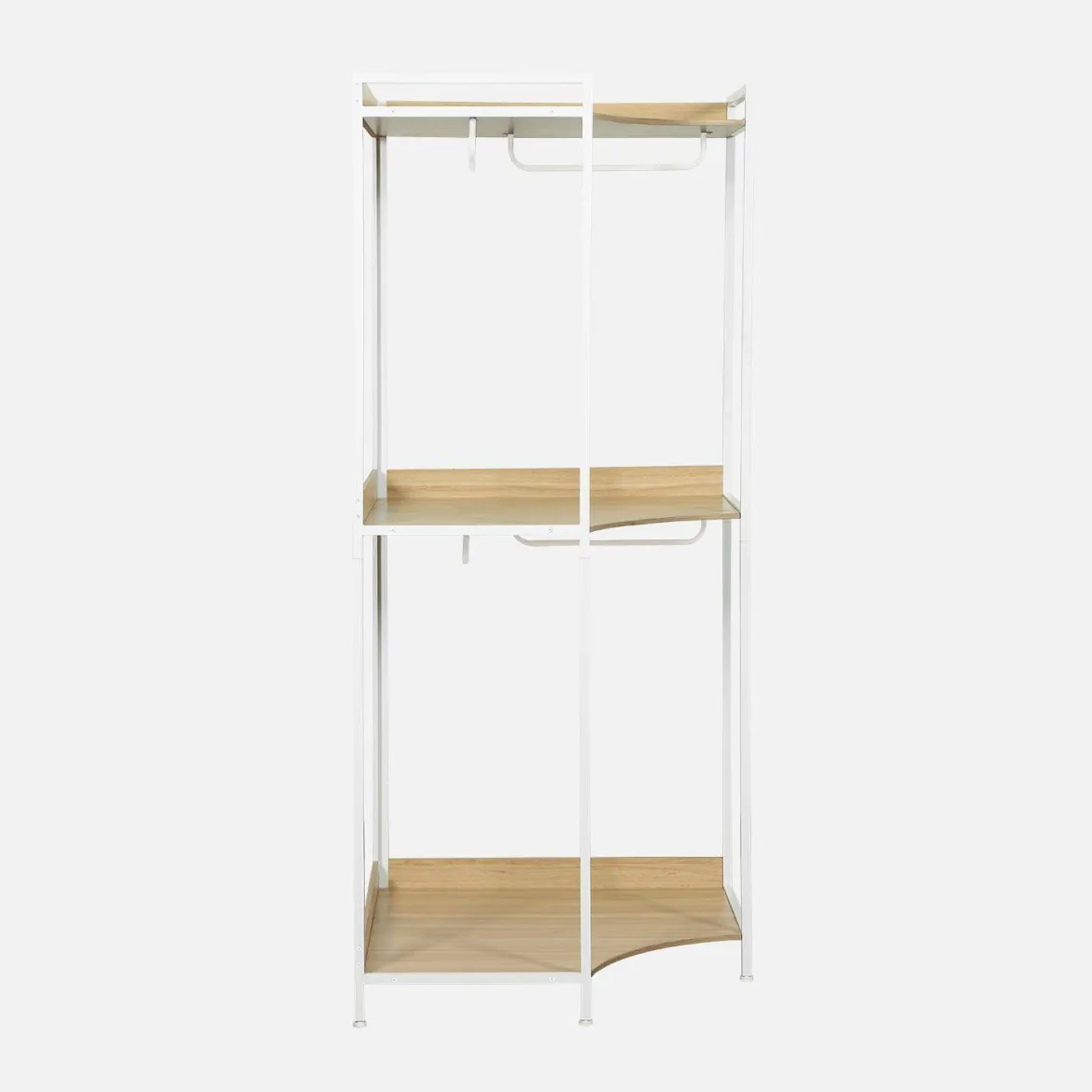 Modulo guardaroba angolare con 4 armadi e 2 ripiani