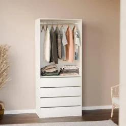 Modulo guardaroba con 4 cassetti e 1 spazio appendiabiti