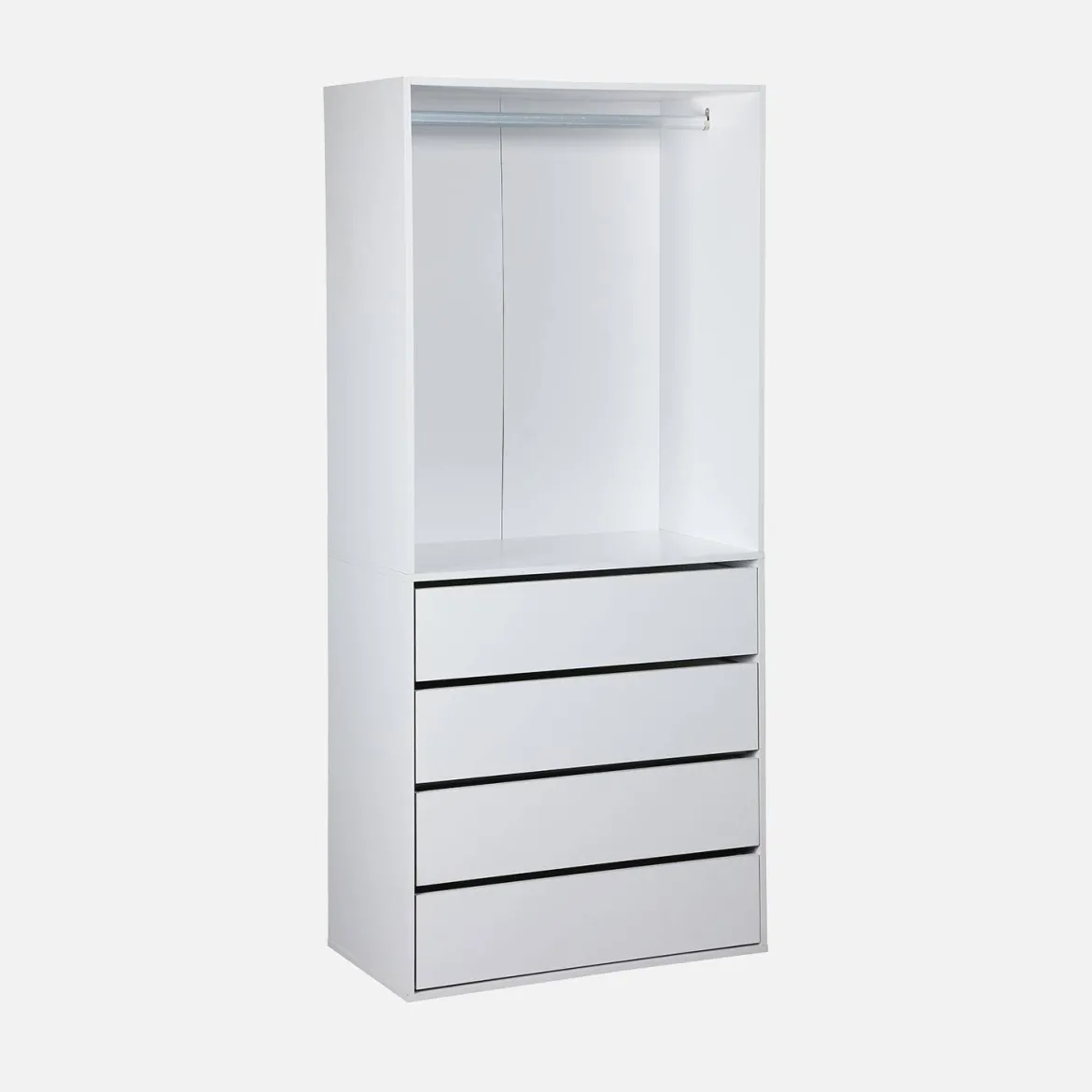 Modulo guardaroba con 4 cassetti e 1 spazio appendiabiti