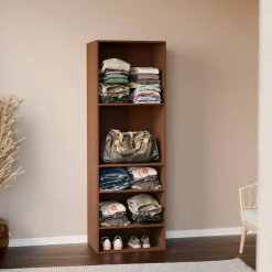 Modulo guardaroba decorazione legno 5 ripiani