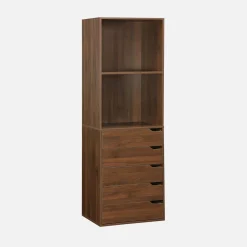 Modulo guardaroba decorazione legno 5 cassetti 2 ripiani