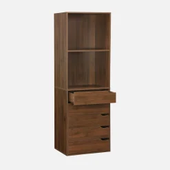 Modulo guardaroba decorazione legno 5 cassetti 2 ripiani