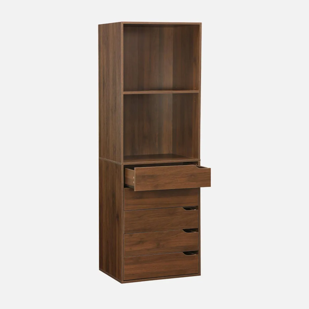 Modulo guardaroba decorazione legno 5 cassetti 2 ripiani