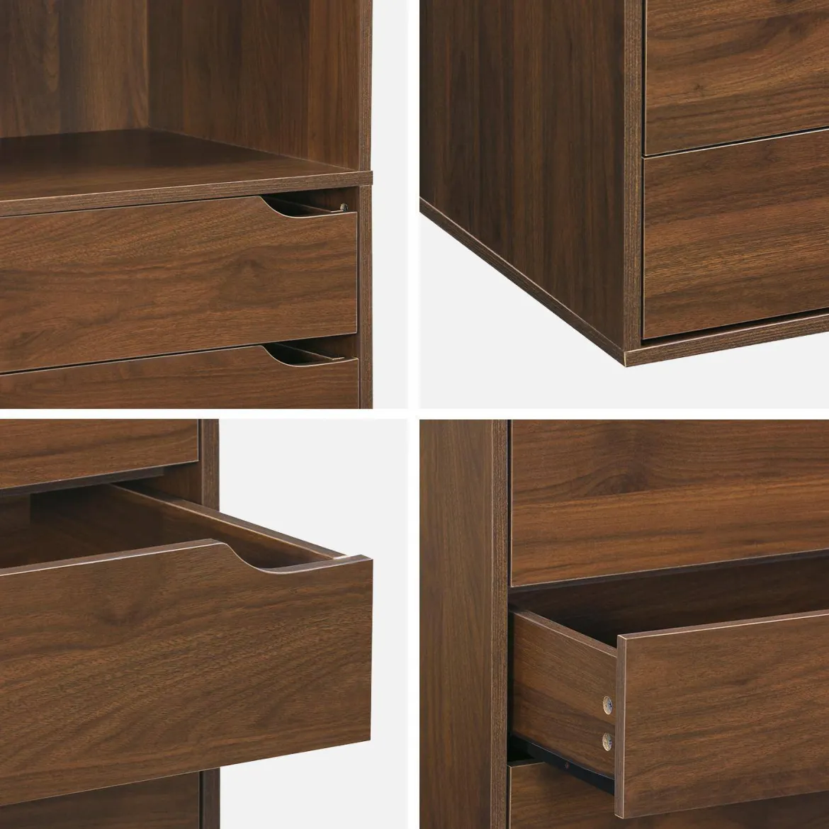 Modulo guardaroba decorazione legno 5 cassetti 2 ripiani