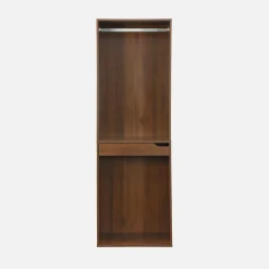 Modulo guardaroba effetto legno con appendiabiti e portapantaloni