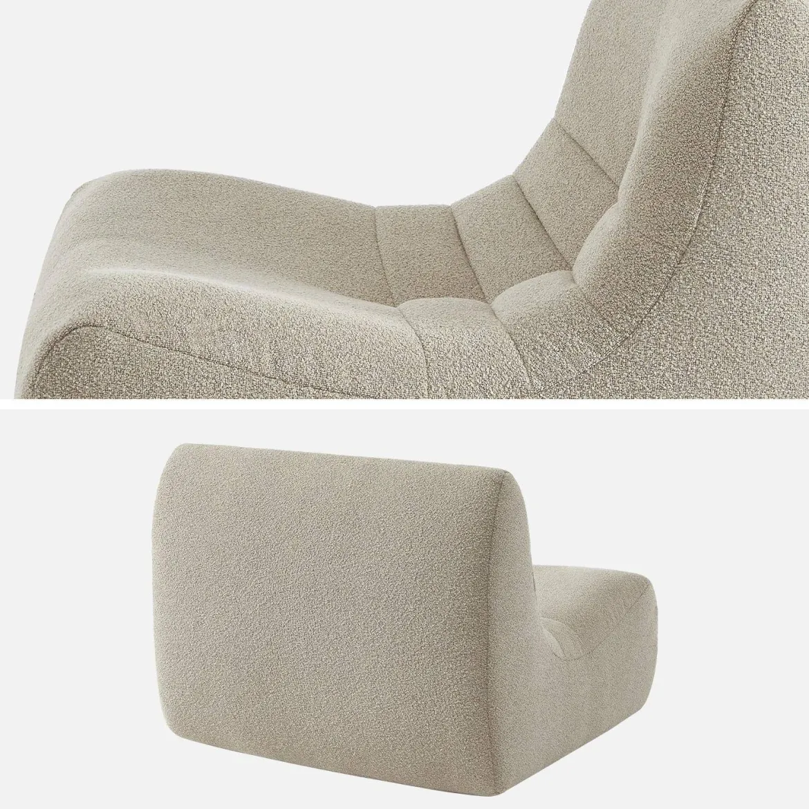 Modulo per divano modulare senza braccioli in bouclé