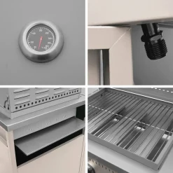 Modulo cucina da esterno con barbecue a gas a 3 bruciatori, 2 moduli