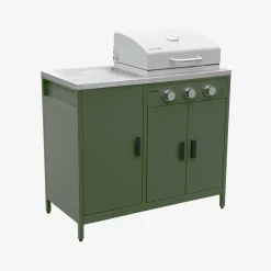 Modulo cucina da esterno con barbecue a gas a 3 bruciatori, 2 moduli