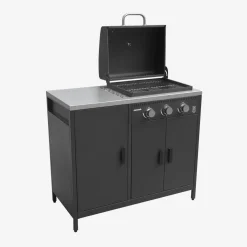 Modulo cucina da esterno con barbecue a gas a 3 bruciatori, 2 moduli