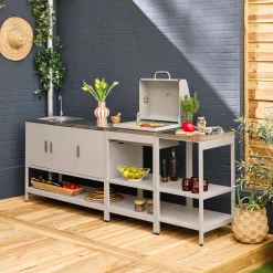 Modulo cucina da esterno con barbecue a carbonella, 3 moduli