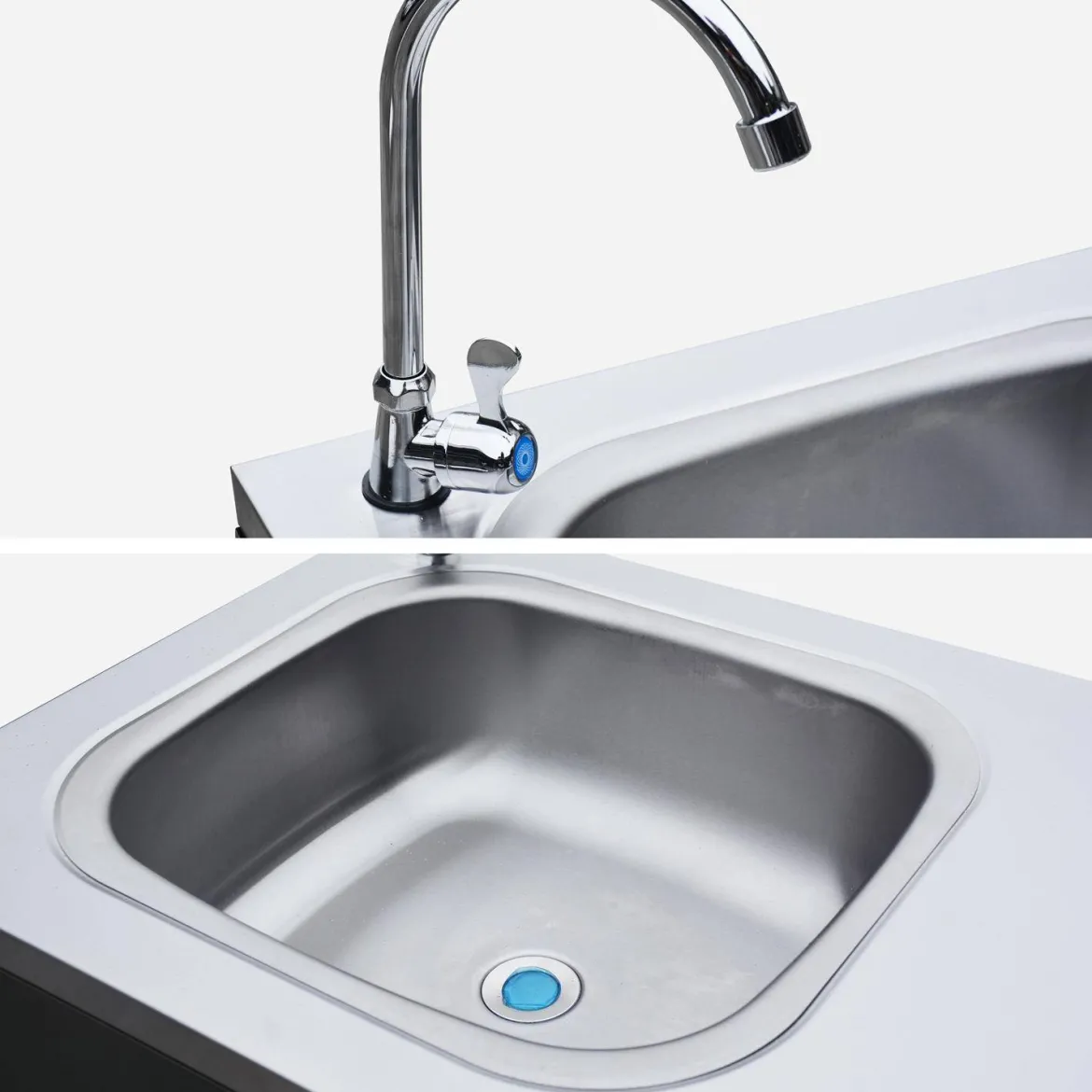 Modulo cucina da esterno in acciaio con lavandino, 120cm