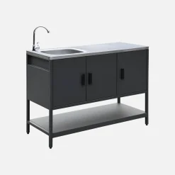 Modulo cucina da esterno in acciaio con lavandino, 120cm