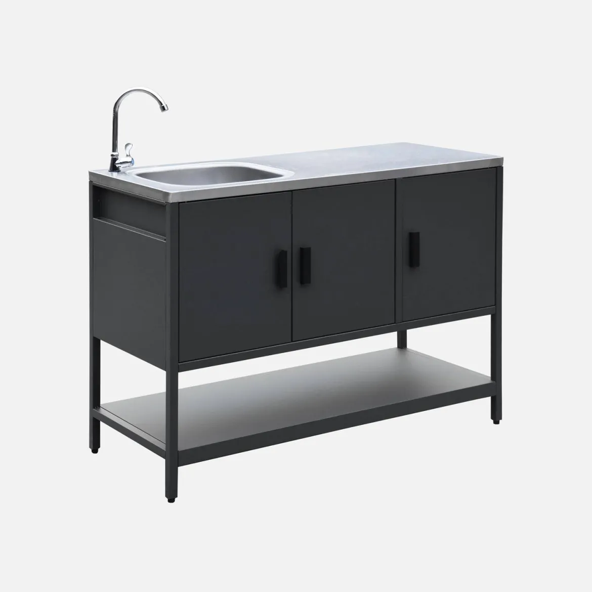Modulo cucina da esterno in acciaio con lavandino, 120cm