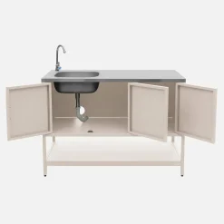 Modulo cucina da esterno in acciaio con lavandino, 120cm