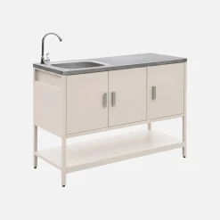 Modulo cucina da esterno in acciaio con lavandino, 120cm