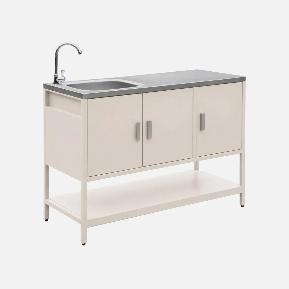Modulo cucina da esterno in acciaio con lavandino, 120cm