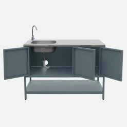 Modulo cucina da esterno in acciaio con lavandino, 120cm