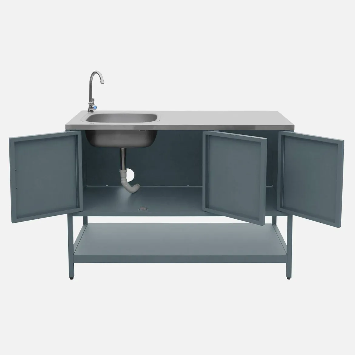 Modulo cucina da esterno in acciaio con lavandino, 120cm