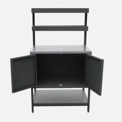 Modulo cucina da esterno in acciaio con 2 ripiani sospesi e 2 ante, 80cm