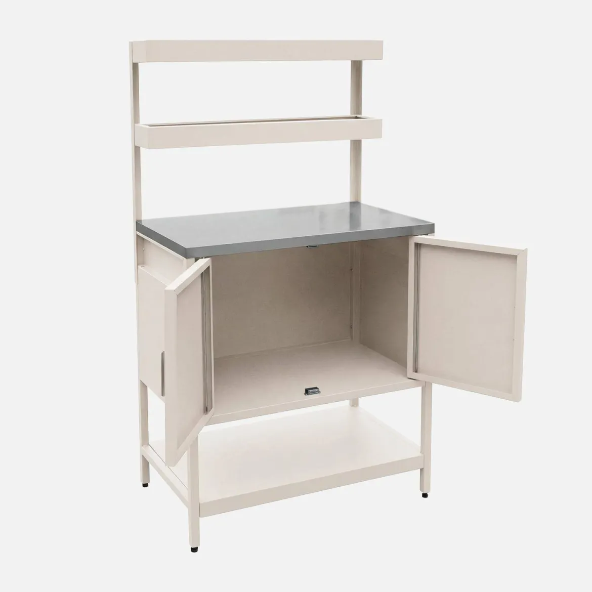 Modulo cucina da esterno in acciaio con 2 ripiani sospesi e 2 ante, 80cm