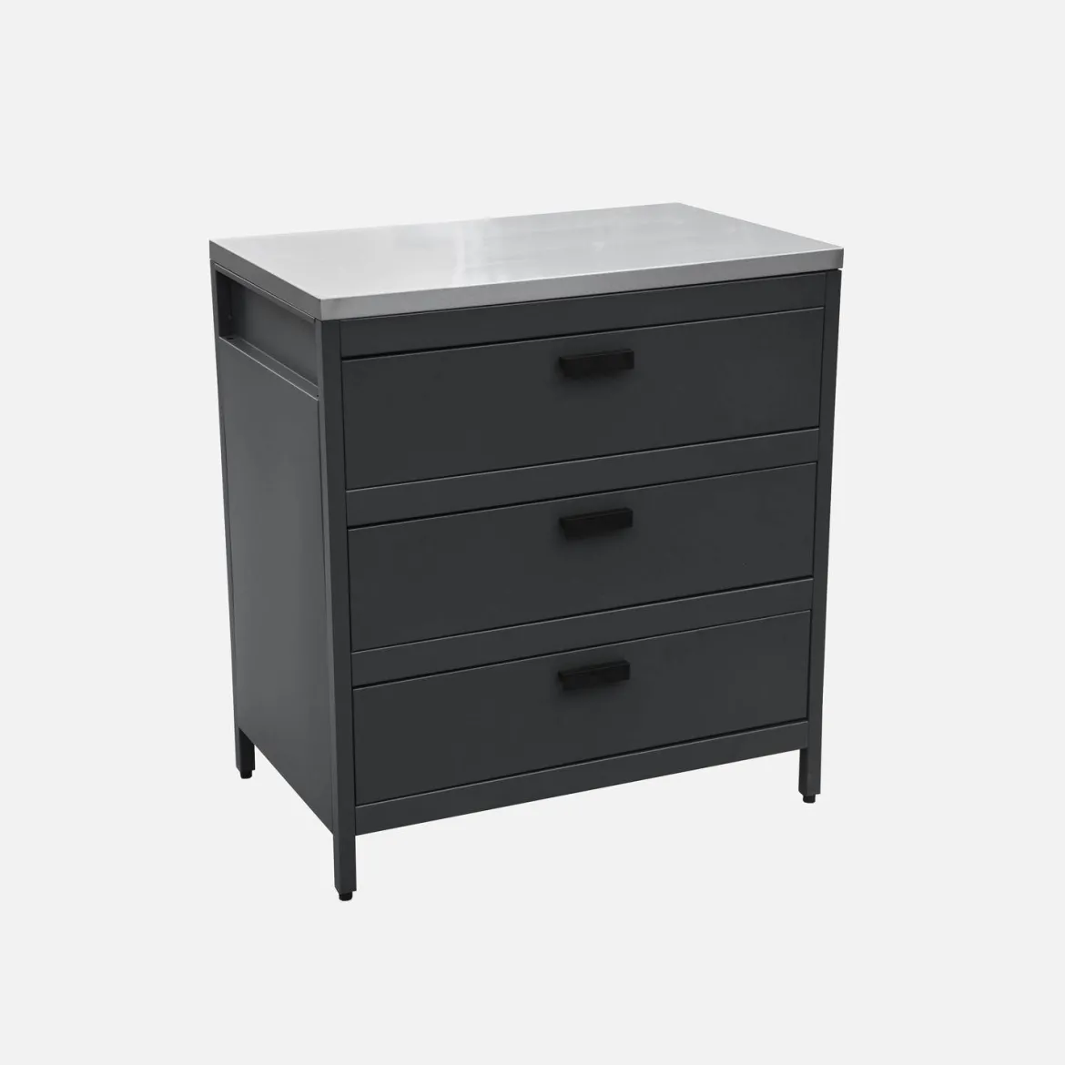 Modulo cucina da esterno in acciaio con 3 cassetti, 80cm