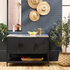 Modulo cucina da esterno in acciaio 3 ante e 1 ripiano, 120cm