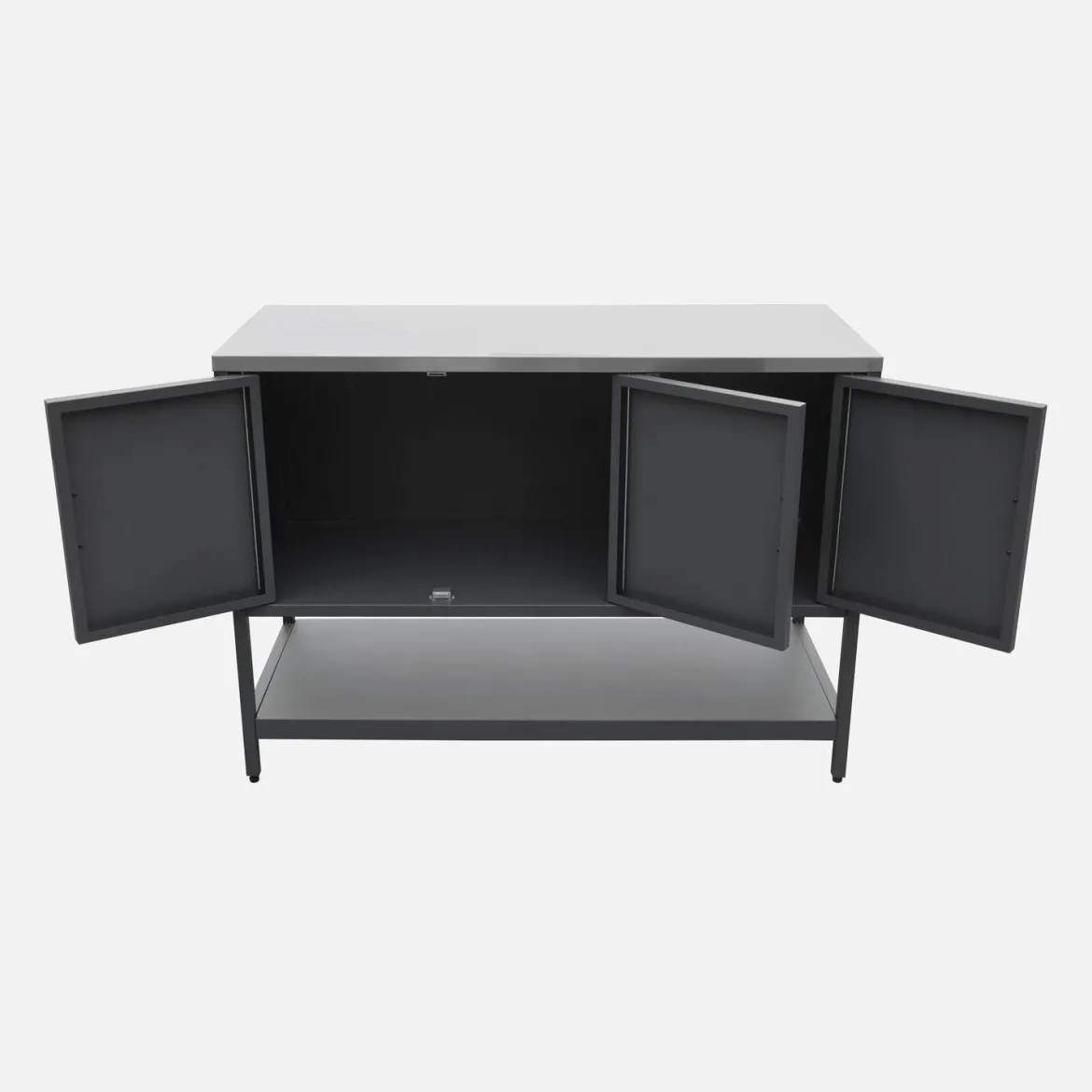 Modulo cucina da esterno in acciaio 3 ante e 1 ripiano, 120cm