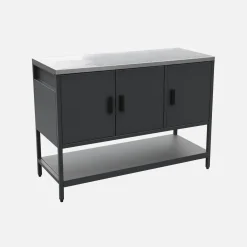 Modulo cucina da esterno in acciaio 3 ante e 1 ripiano, 120cm