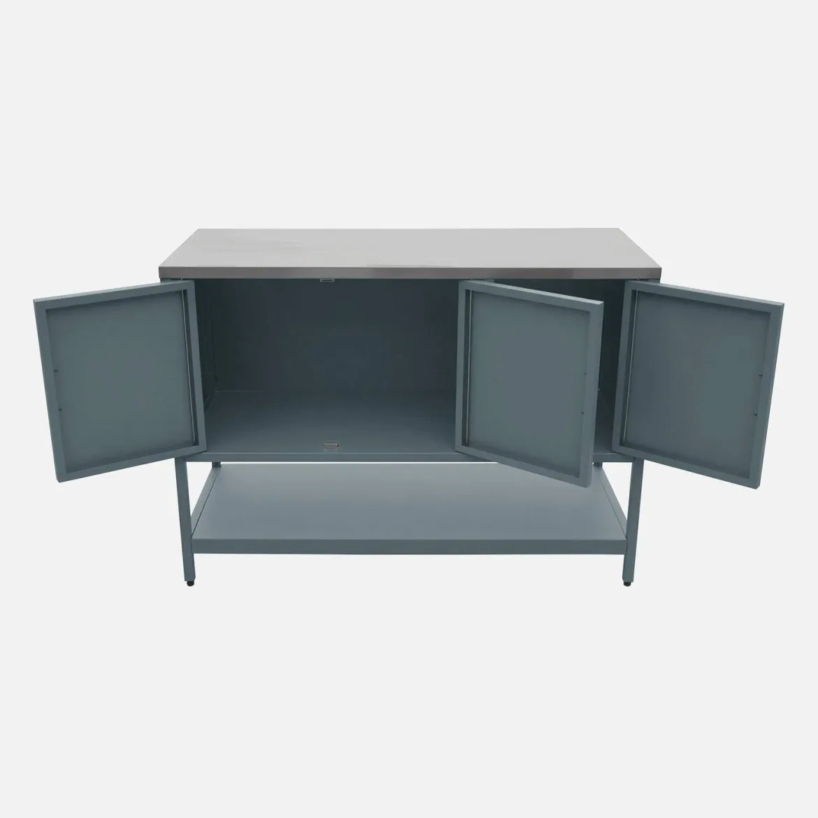 Modulo cucina da esterno in acciaio 3 ante e 1 ripiano, 120cm