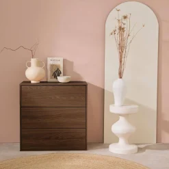 Modulo di stoccaggio decorativo in legno 3 cassetti