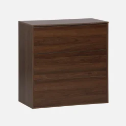 Modulo di stoccaggio decorativo in legno 3 cassetti
