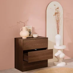 Modulo di stoccaggio decorativo in legno 3 cassetti