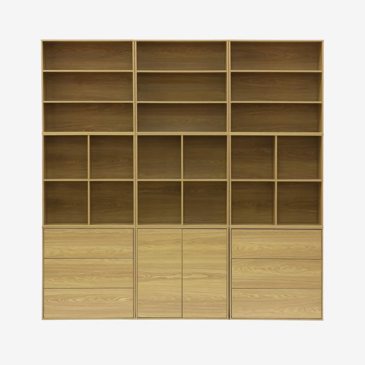 Modulo di stoccaggio decorativo in legno 3 cassetti