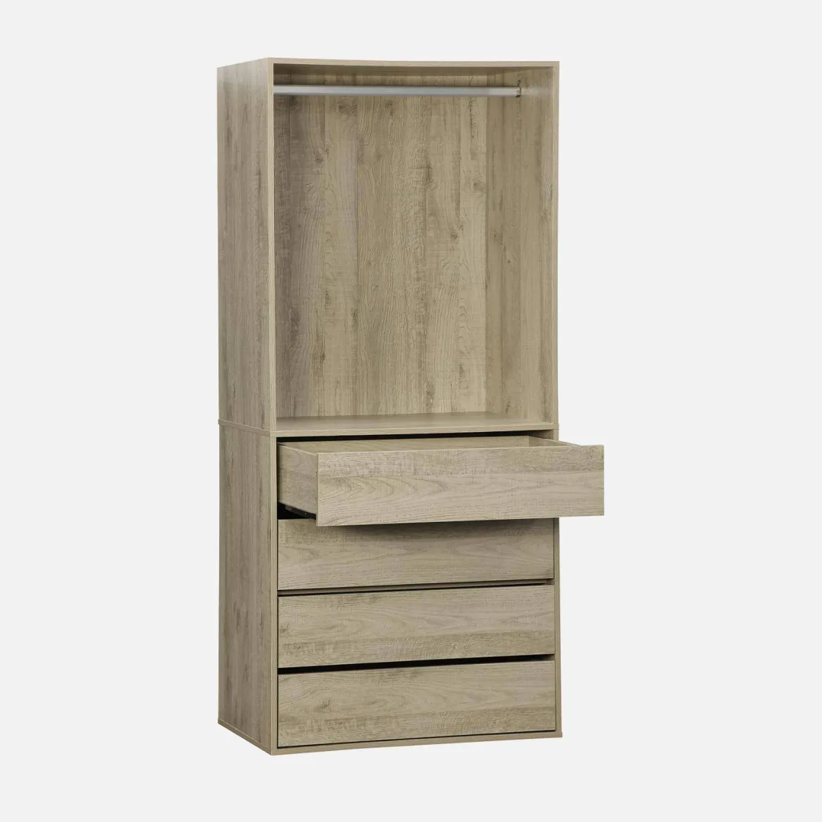 Modulo guardaroba con 4 cassetti e 1 spazio appendiabiti