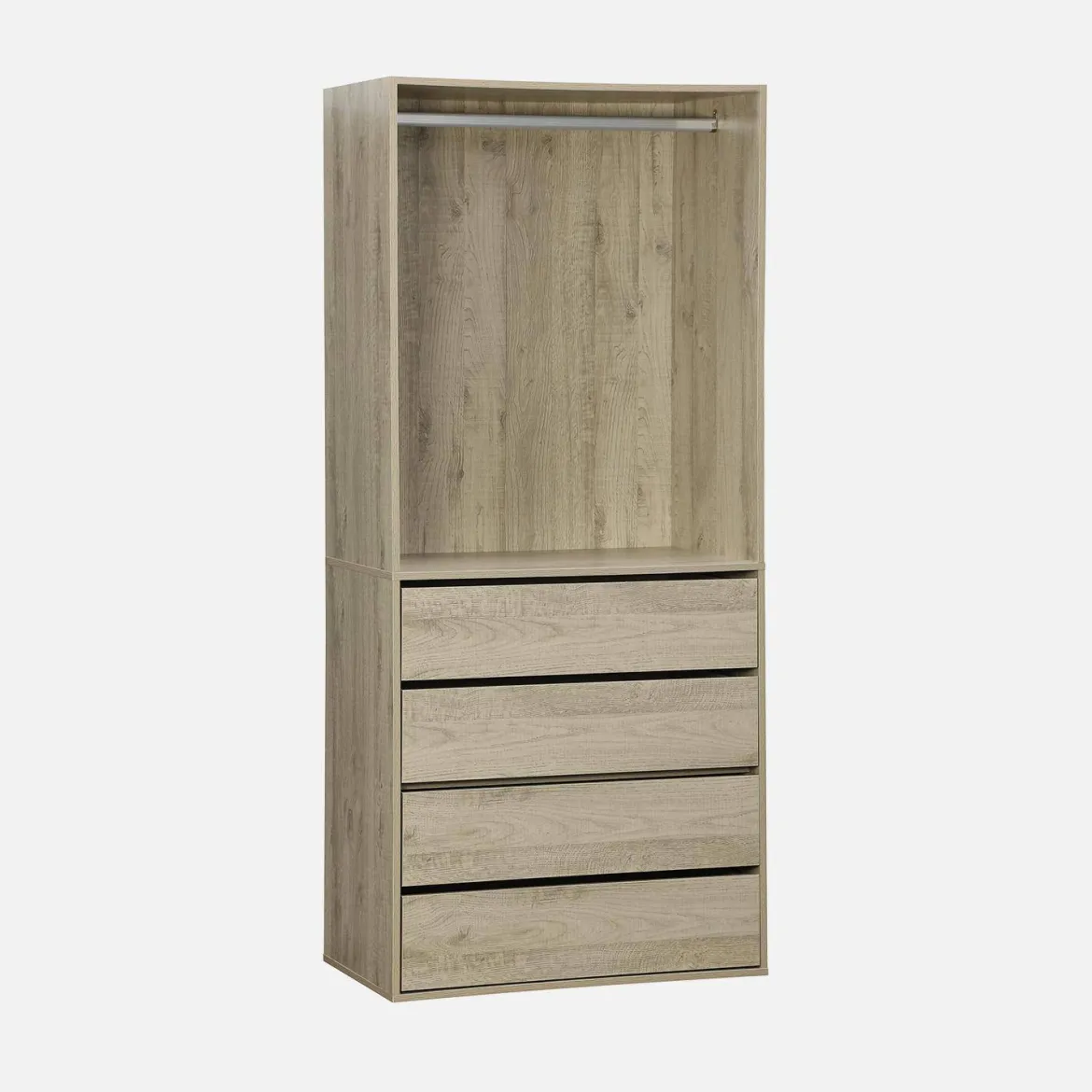 Modulo guardaroba con 4 cassetti e 1 spazio appendiabiti