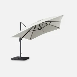 Ombrellone decentrato rettangolare 3x4m con luce LED