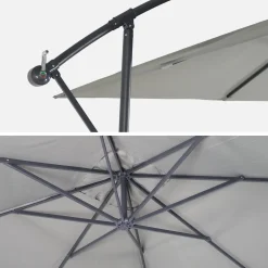 Ombrellone quadrato eccentrico, 3x3m