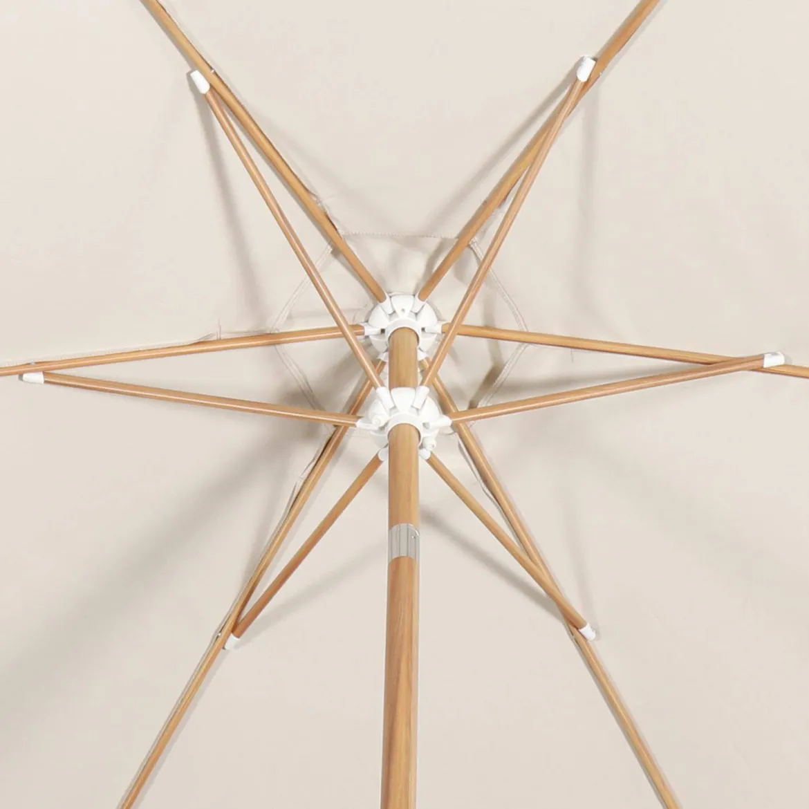 Ombrellone rettangolare asta effetto legno, 3x3m