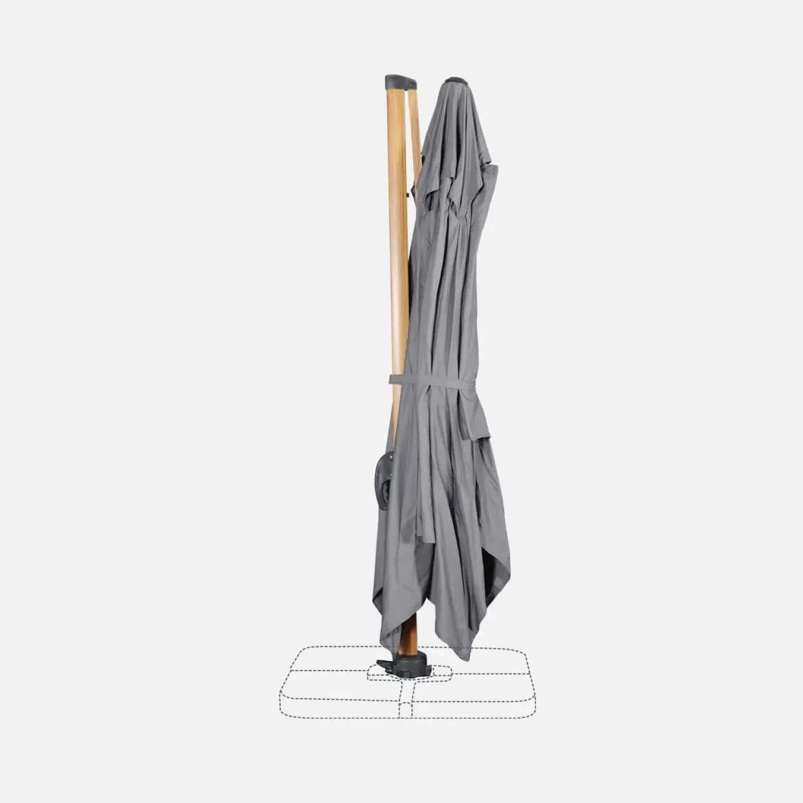 Ombrellone rettangolare asta effetto legno, 3x4m