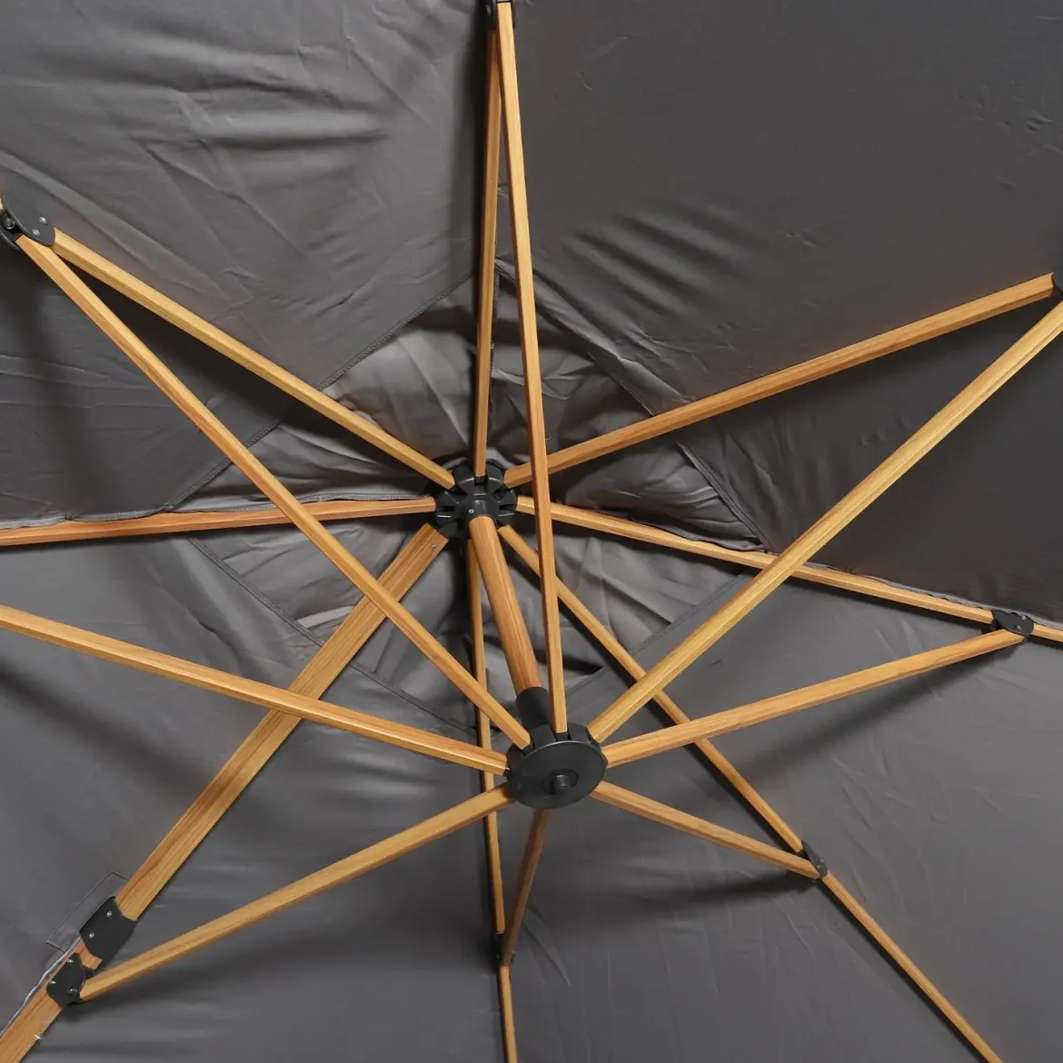 Ombrellone rettangolare asta effetto legno, 3x4m