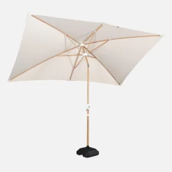Ombrellone rettangolare asta effetto legno, 2x3m