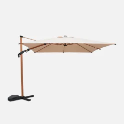 Ombrellone rettangolare asta effetto legno, 3x4m