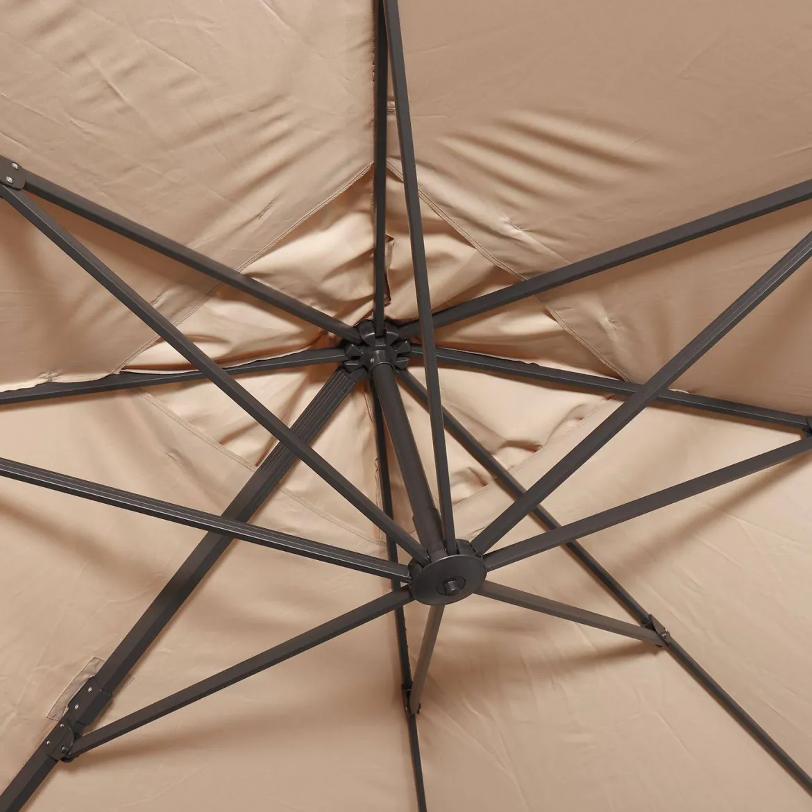 Ombrellone rettangolare eccentrico, 3x4m + piastre di zavorra 50x50cm