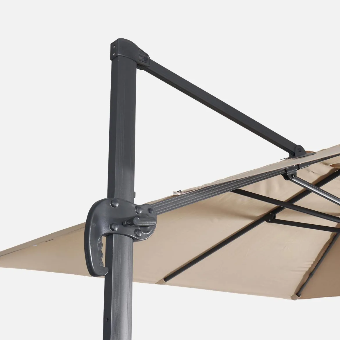 Ombrellone rettangolare eccentrico, 3x4m + piastre di zavorra 50x50cm