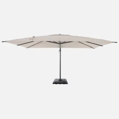 Ombrellone rettangolare eccentrico, 3x4m + copertura + base 98x98cm