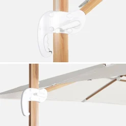 Ombrellone rettangolare asta effetto legno, 3x4m