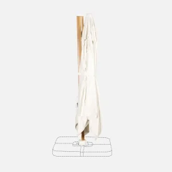 Ombrellone rettangolare asta effetto legno, 3x4m